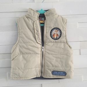 DISNEY POOH COLLECTION ZIP UP VEST. TAN SIZE 2T TIGER PICTURE
